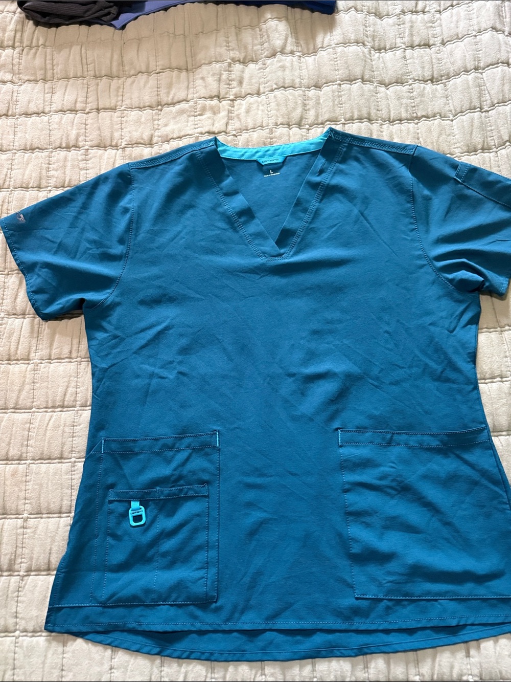 Carhartt Women's Scrub Tops in Black, Turquoise, Teal, Gray - Picture 4 of 10